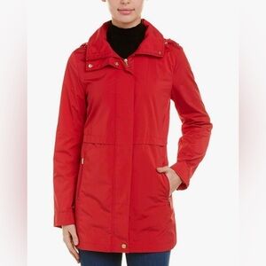 COLE HAAN - WIND & RAIN JACKET with hood. Brick Red. Large P2P 21"